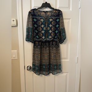 Sheer dress with tank under dress Sz L